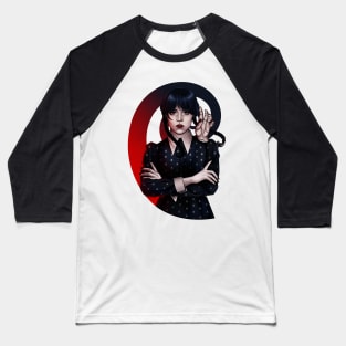 Paws up Wednesday Addams (and thing) Baseball T-Shirt